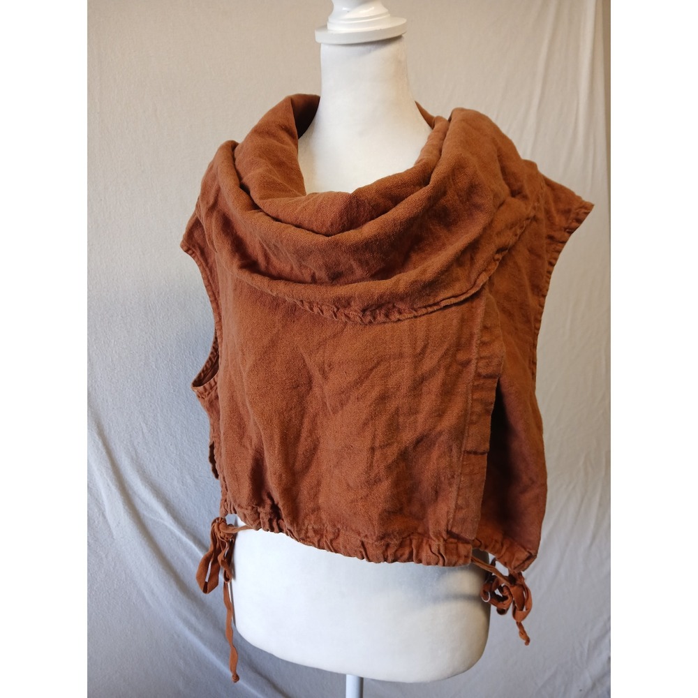 Bryn walker 100% linen pennie cowl neck medium lagenlook peasent earthy grunge